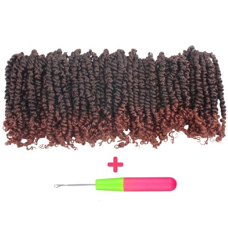 The BOHOBABE Pre-twisted Passion Twist Crochet Hair 6 Inch Short Pre-looped Crochet Passion Twist Braiding Hair 8 Packs (T350)