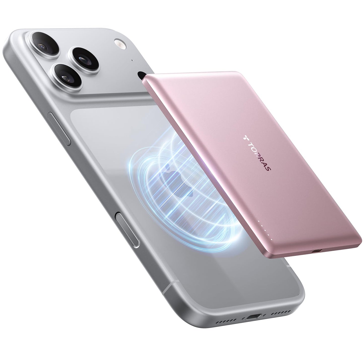TORRAS MiniMag Power Bank, Ultra Slim 5,000mAh Wireless Portable Charger with USB-C Cable, Fast Charging iPhone Air MagSafe Battery Pack, Compatible Charger for iPhone 17/16/15/14/13/12, Azalea Pink