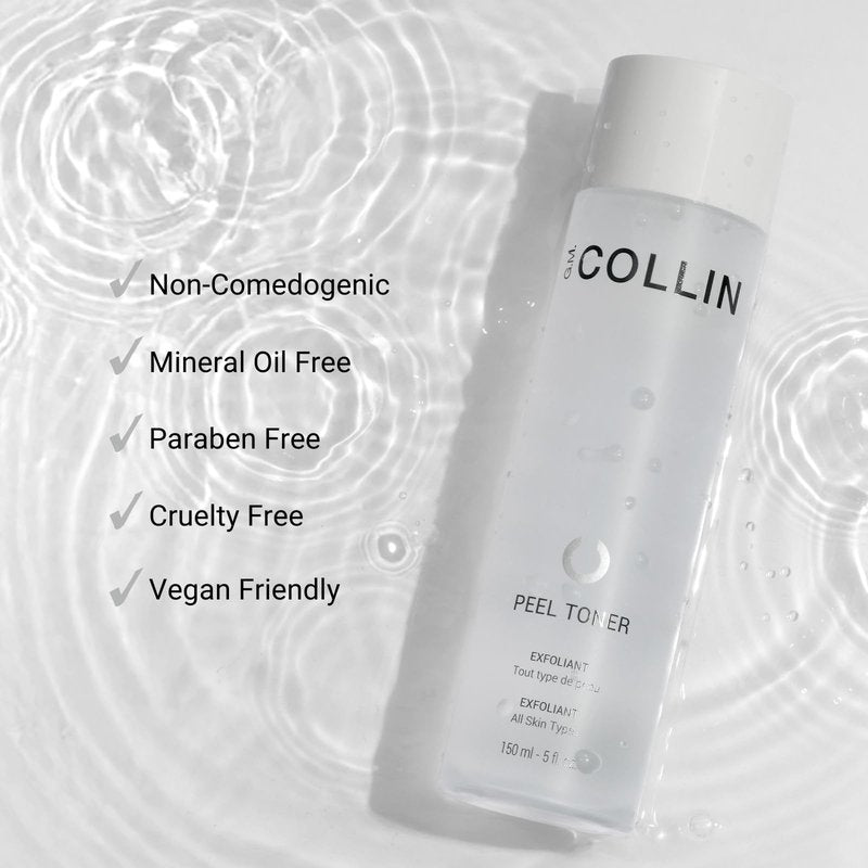 G.M. COLLIN Peel Toner Exfoliant | Daily Leave-On Liquid with AHA BHA PHA | Salicylic Acid Toner for Pores & Smooth Skin | Aloe Vera Soothes & Hydrates