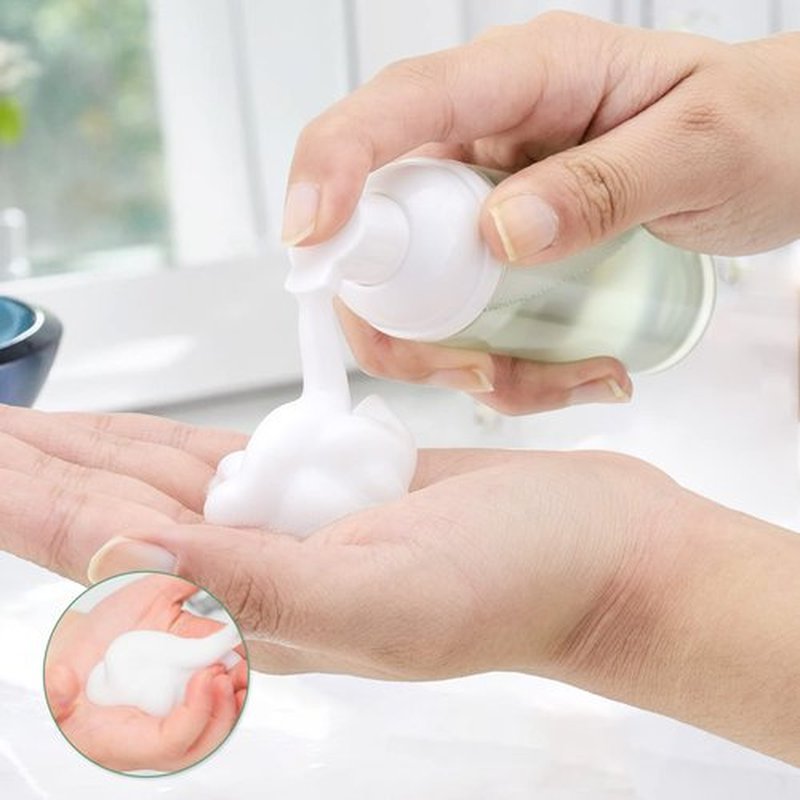 Owlyee 2oz Foam Bottle (3PCS) Empty Foaming Pump Dispenser for Hand Soap, Lash Cleanser, Shampoo to Travel (60ml, White&Green)