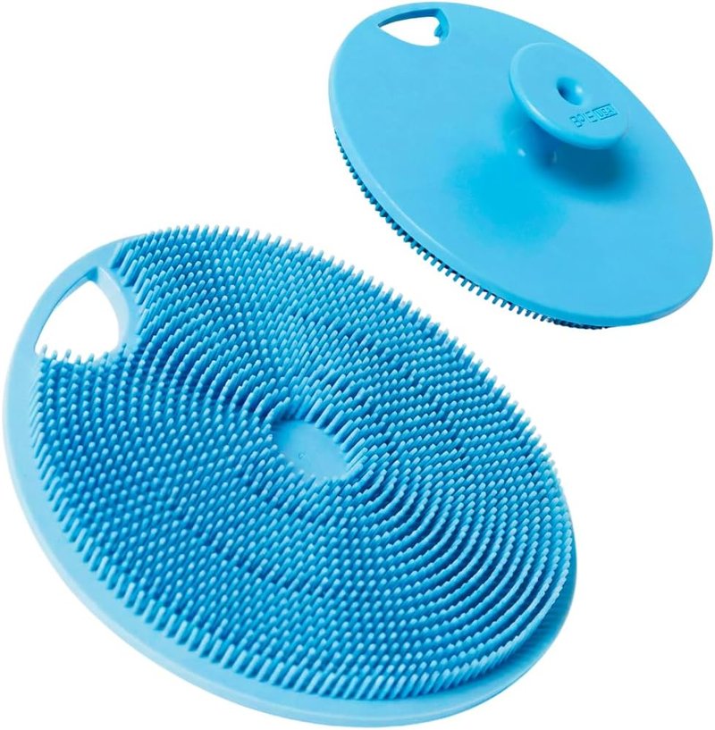 Boie USA Body Scrubber - Hygienic Silicone Exfoliating Loofah Alternative | Gentle on Sensitive Skin, BPA-Free, Blue