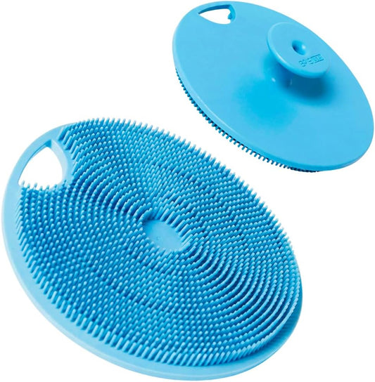 Boie USA Body Scrubber - Hygienic Silicone Exfoliating Loofah Alternative | Gentle on Sensitive Skin, BPA-Free, Blue