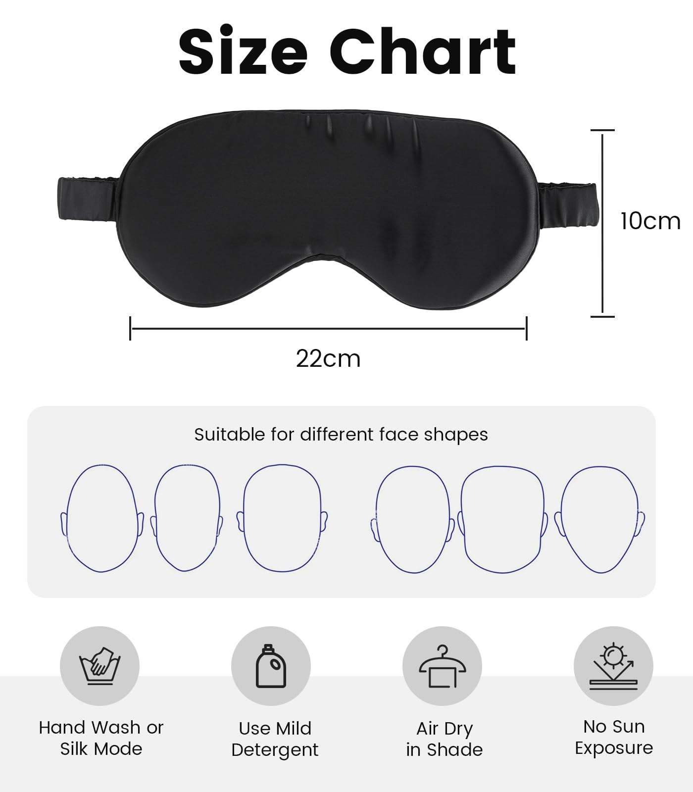 Formé & Found Formé & Found Luxury Silk Sleep Mask, 100% 6A Mulberry Silk Eye Mask for Sleeping, 22 Momme Weighted Sleep Mask for Men & Women, Eye Mask for Sleep, Blackout Sleeping Mask (Black)