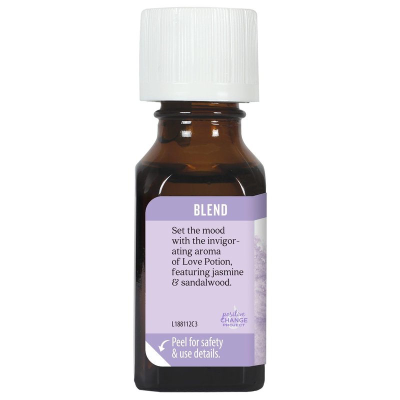 Aura Cacia Love Potion Essential Oil Blend | Romantic Aromatherapy with Jasmine, Ylang-Ylang, Sandalwood, Patchouli, Mandarin, Lemon, Cardamom, Vetiver | 0.5 Fl Oz (Pack of 1)