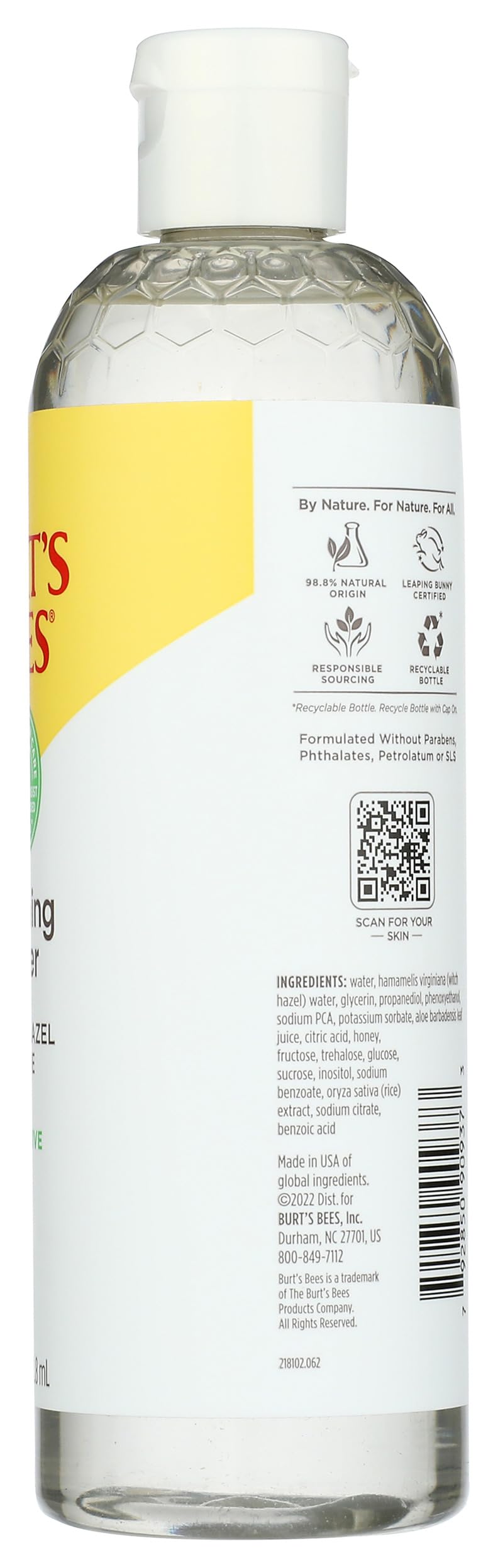 Burts Bees Sensitive Toner With Aloe Vera Unisex 12 oz