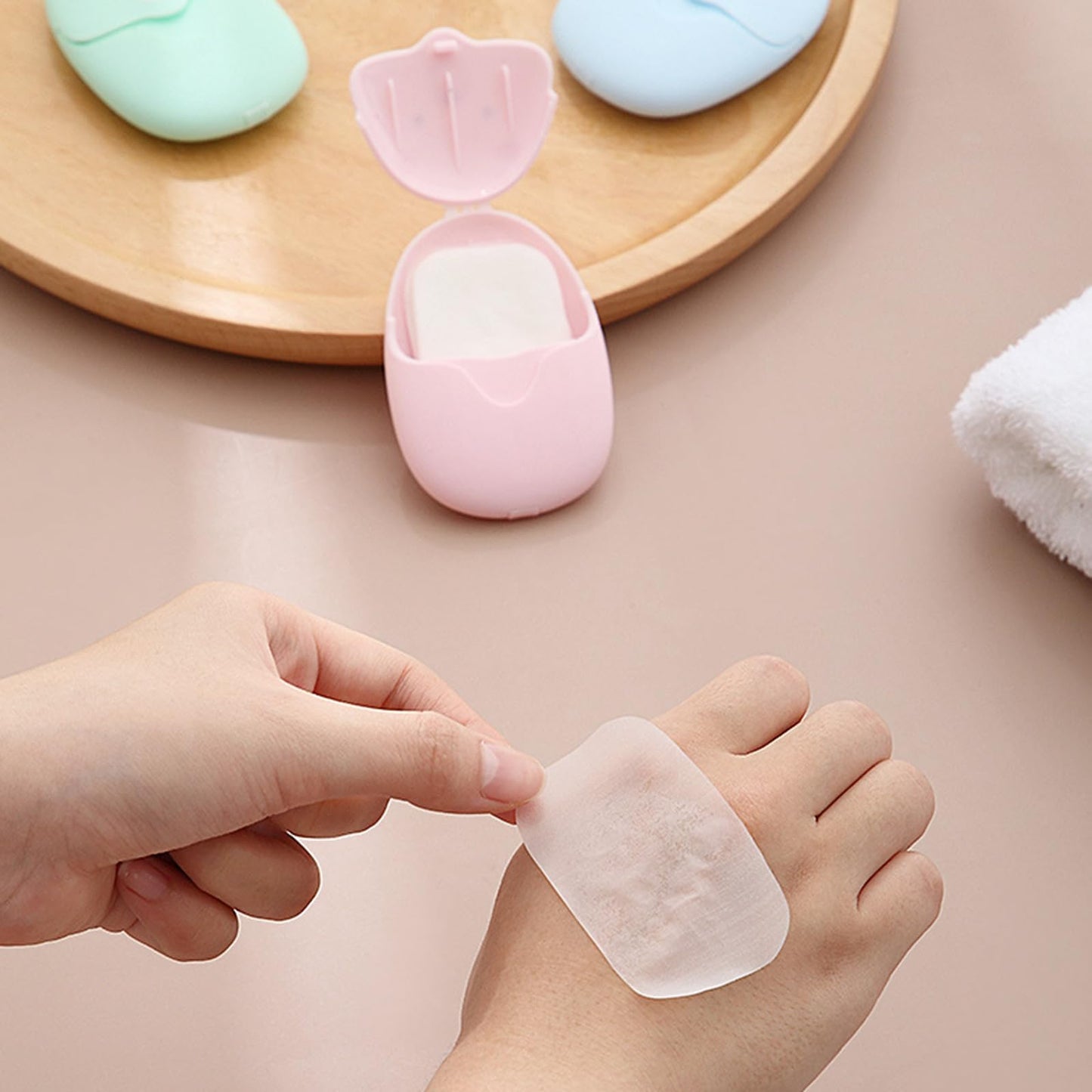 FGDTREE 150pcs Disposables Travel Soap Sheets Paper Washing Hand Clean Scented Slices Bath Hand Body Soaps for Outdoor Foaming Hand Wash