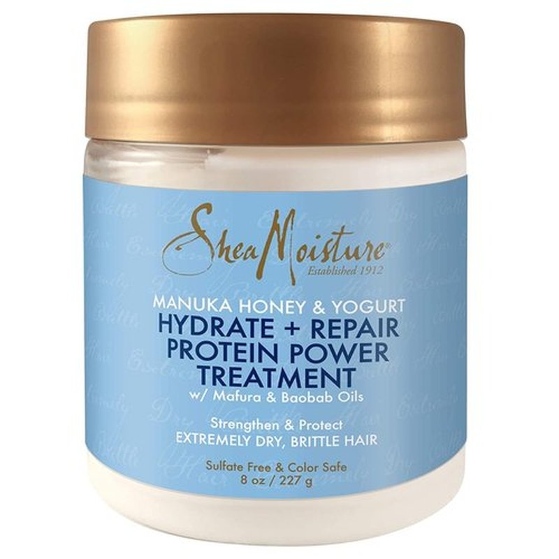 SheaMoisture Hair Mask - Manuka Honey & Yogurt, Hydrate + Repair Protein Power Treatment, Hair Treatment for Dry, Damaged Hair Care with Organic Shea Butter & Castor Oil for Hair, 8 Oz