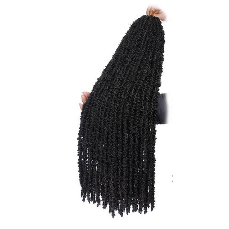 ZRQ 36 Inch Butterfly Locs Crochet Hair 6 Packs Pre-twisted Distressed Locs 36 In Goddess Locs Crochet Braids Synthetic Boho Locs Hair Extensions 1B#