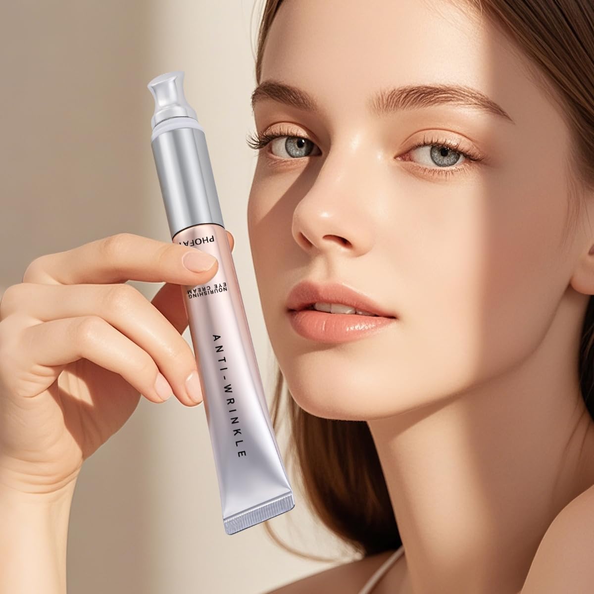PHOFAY Anti-Wrinkle Moisturizing Eye Cream 14ml / 0.5 fl oz – Smart Sensor Electric Massager, Lightweight & Fragrance-Free Formula, Quick Absorption, Suitable for Sensitive Skin (S001)