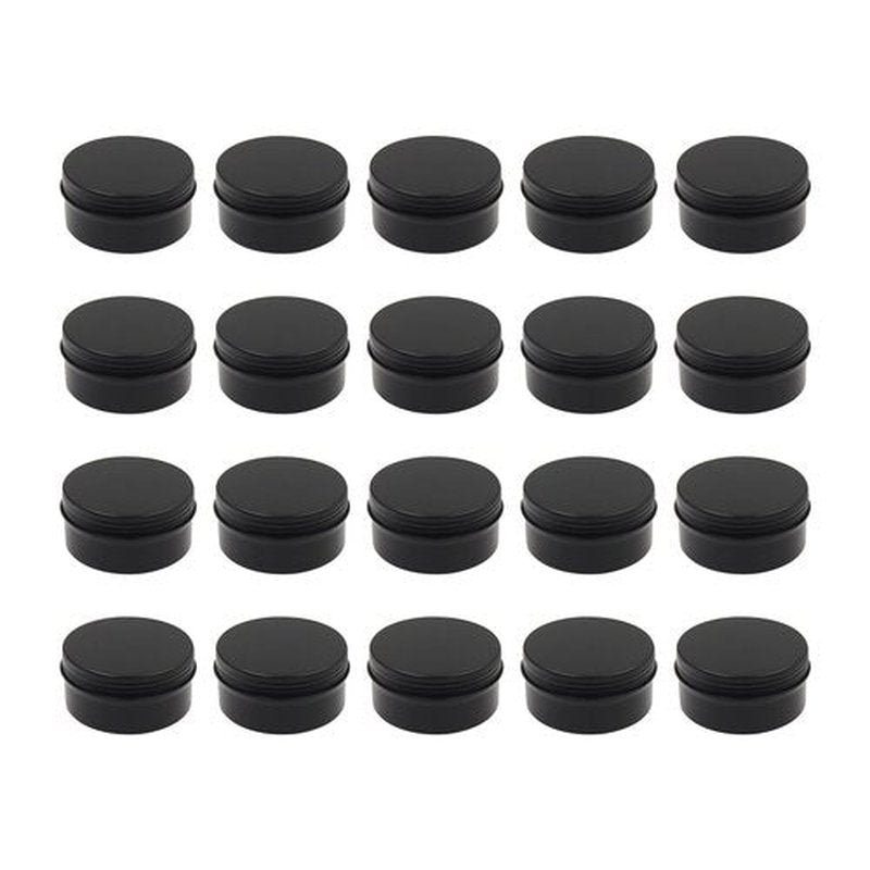 Aluminum Tin Jars Containers,ULIFESTAR Leak Proof Cosmetic Tin Jars Containers,Round Tin Cans with Lids,10PCS Black Cosmetic Sample Refillable Containers for Spice (5.3 ounces 83*38mm/3.26*1.49")