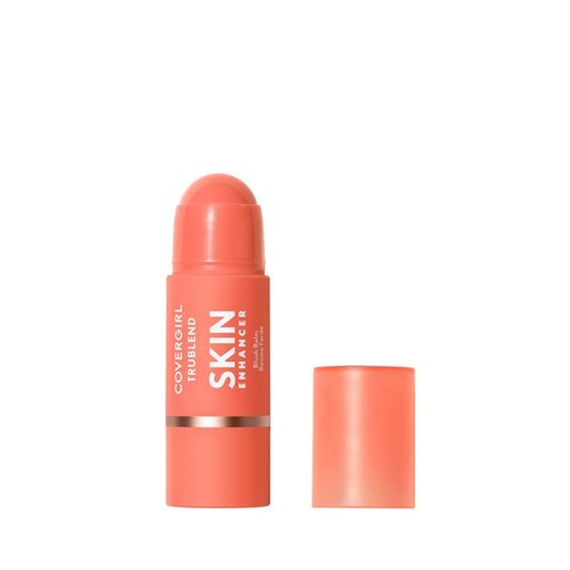 CoverGirl Trublend Skin Enhancer Balm Stick, 210 Radiant Peach, Blush Stick, Vegan Formula, Easy to Use, Glides on Effortlessly, Non-Greasy, Doesn't Crease, 0.21oz