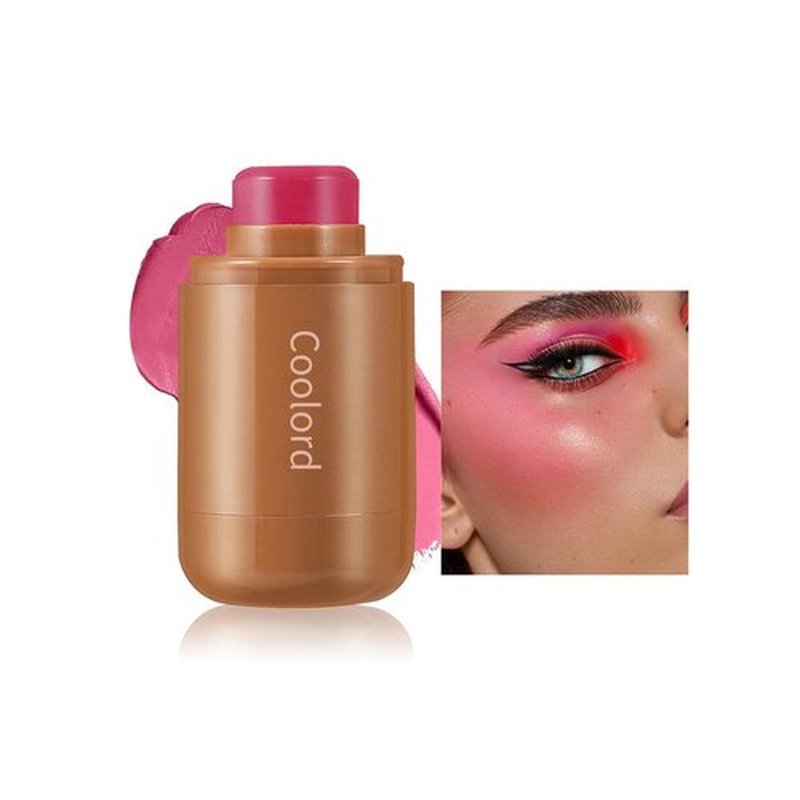Pocket Blush Stick,Cream Blush Stick,3-In-1 Buildable Natural Blush Stick for Cheek, Eyes, Lips,Long Lasting Lightweight Blendable Blush for cheeks,Non-Greasy (02, #)