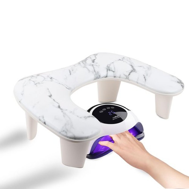 Arm Rest for Nails Tech,U-shaped Manicure Nail Hand Rest Pillow Cushion, Big Microfiber Leather Nail Arm Rest Stand for Acrylic Nail Art Tech(Marble)