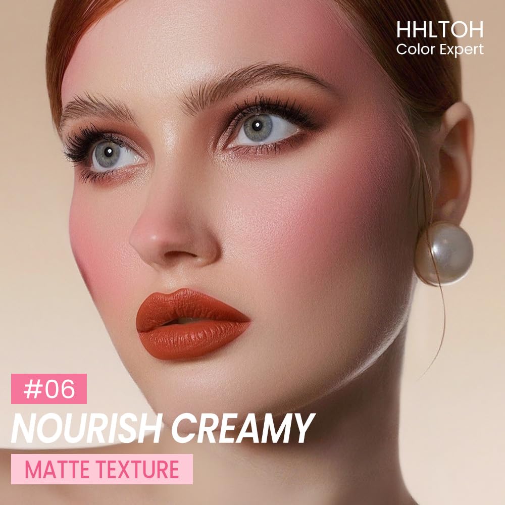 HHLTOH Honey Lipstick Tinted Lip Balm - Matte Tint Cream Lipsticks for All Skin Tones, Hydrating Lip Stain, Can be Buildable Blendable Nourishing Moisturizing Suitable for Women to Every Day Makeup 06