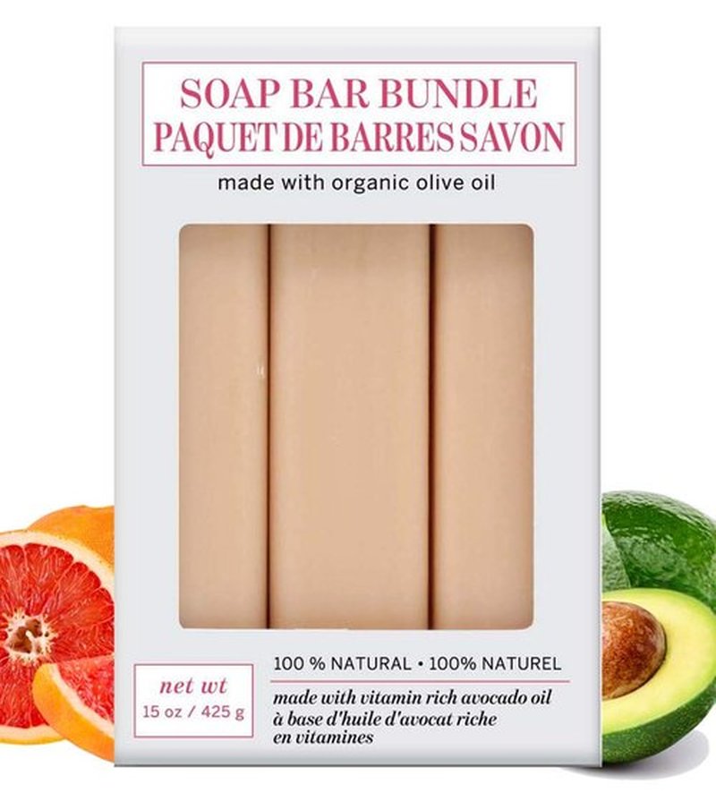 Olivia Care Exfoliating Bar Soap Pack by – 100% Natural & Organic - Infused with Grapefruit, Avocado Oil & Pink Clay - Deep Clean, Refreshing, Moisturizing & Hydrating - Triple-Milled - X 5 OZ Grapefruit Avacodo 3 Count (Pack of 3)