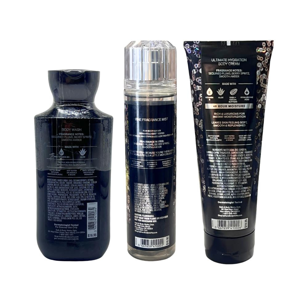 Bath & Body Works A TOAST TO YOU Fine Fragrance Mist, Ultimate Hydration Body Cream, and Body Wash 3pc Gift Set with 30-inch Silver Ribbon Bow for Gifts & Holidays – Full Size