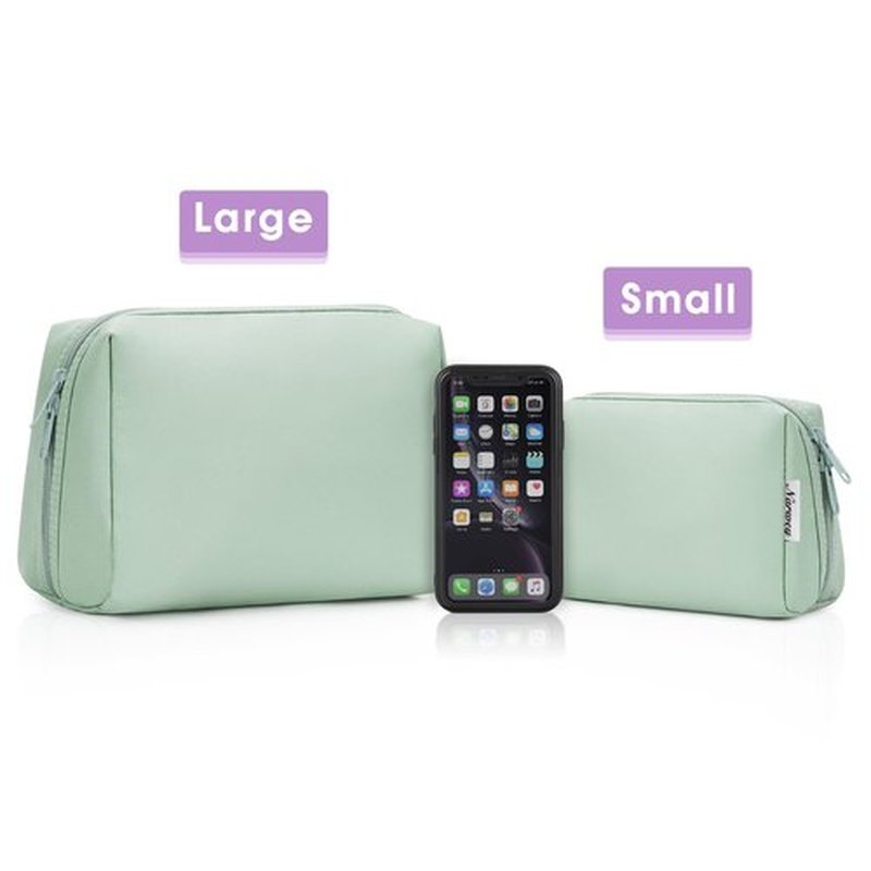 Large Makeup Bag Zipper Pouch Travel Cosmetic Organizer for Women (Large, Mint Green)
