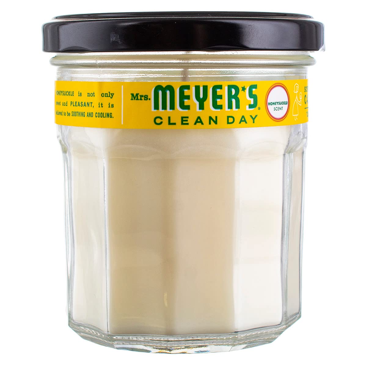 MRS. MEYER'S CLEAN DAY Aromatherapy Candle, 35 Hour Burn Time, Made with Soy Wax and Essential Oils, Honeysuckle, 7.2 Oz, Pack of 2