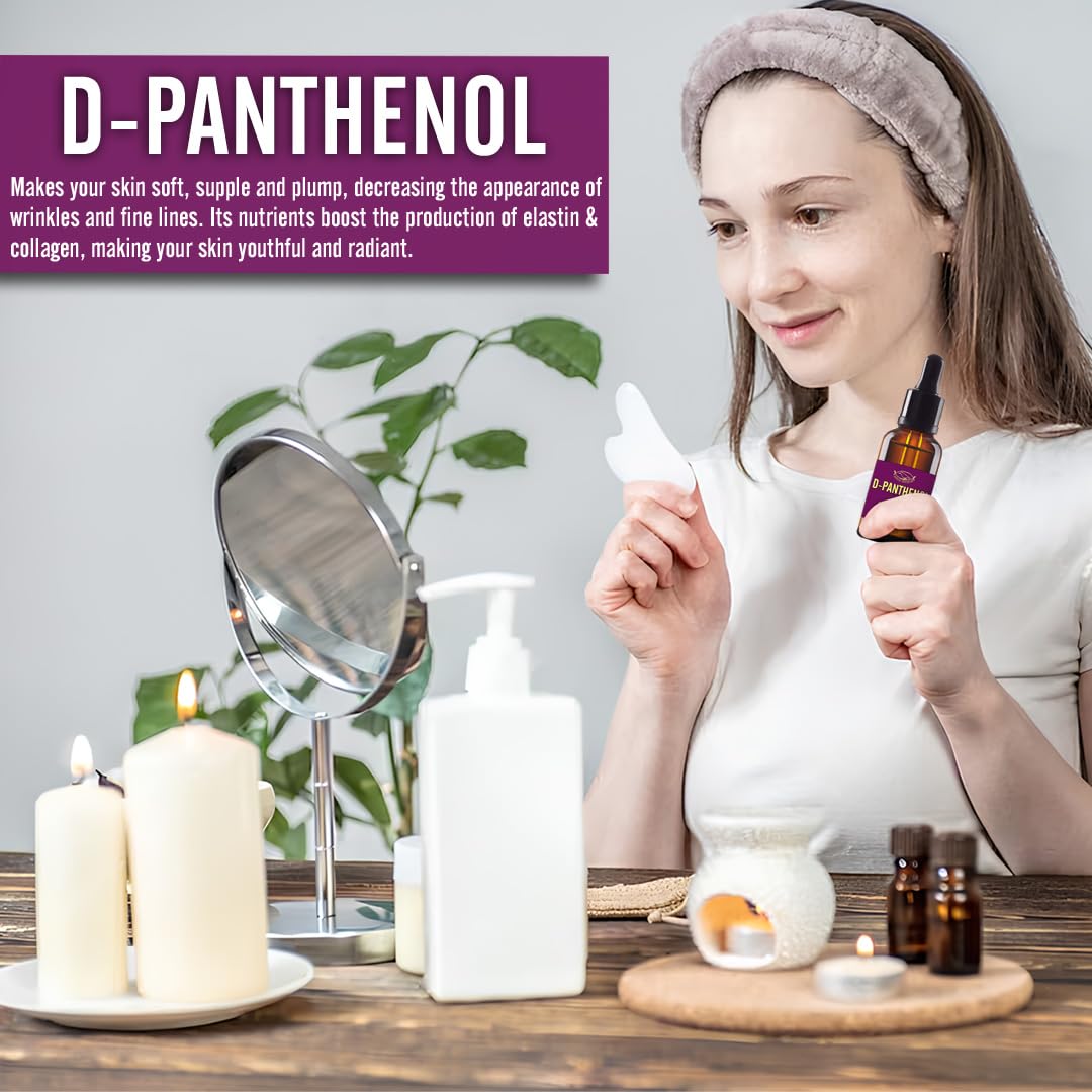 Artekas Innovation D‑Panthenol 76.9% Concentrate – Cosmetic Grade Pro‑Vitamin B5 – for DIY Serums, Creams & Hair Care - 2 vials of 1 Ounce Each - with Pipette and Screw Cap