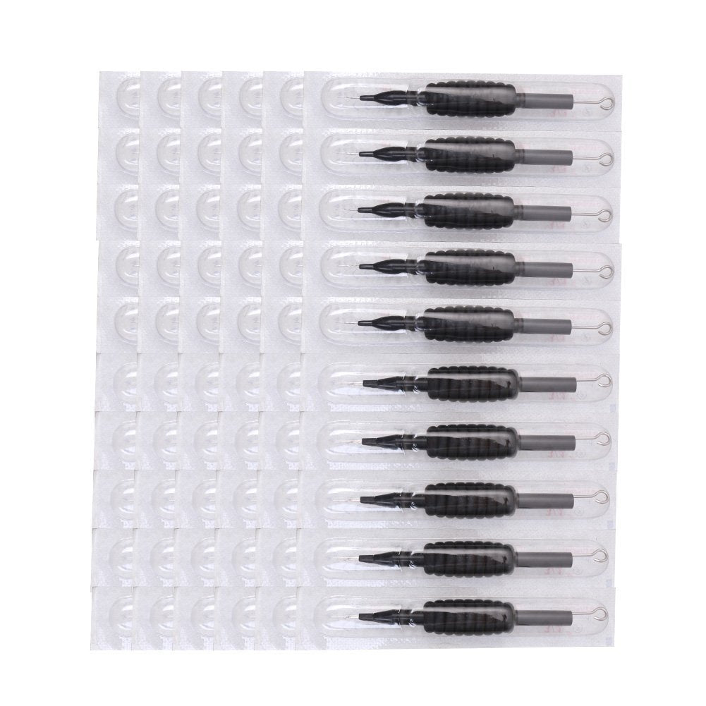 Dragonhawk 60 Counts Black Tattoo Needles Tubes with Matching Assorted