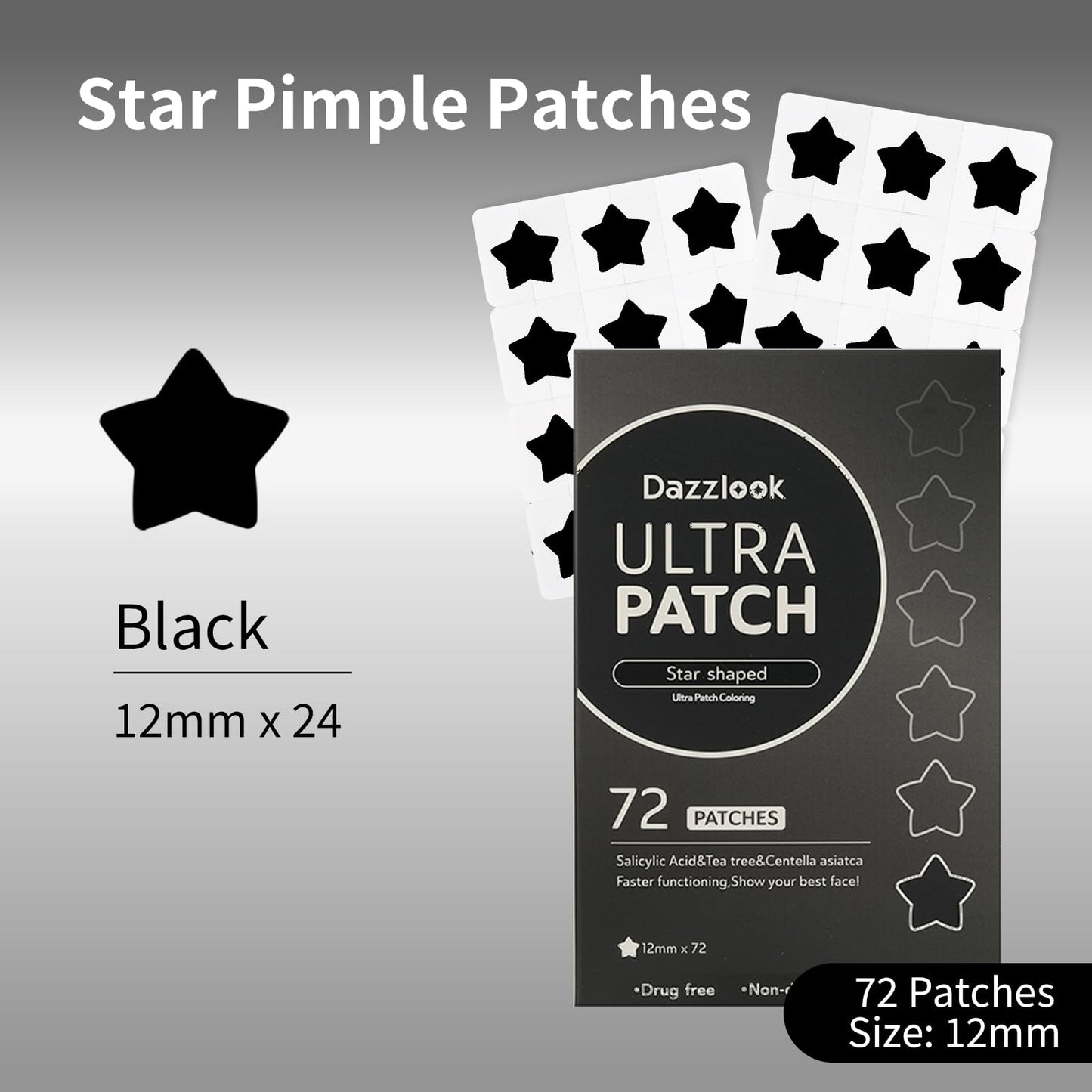 Dazzlook Ultra Pimple Patches Large Pack, Invisible Hydrocolloid Zits Blemishes Absorbing Patch with Tea Tree Oil Centella Asiatica, Pimple Dots Stickers, 168 Patches for Family Use