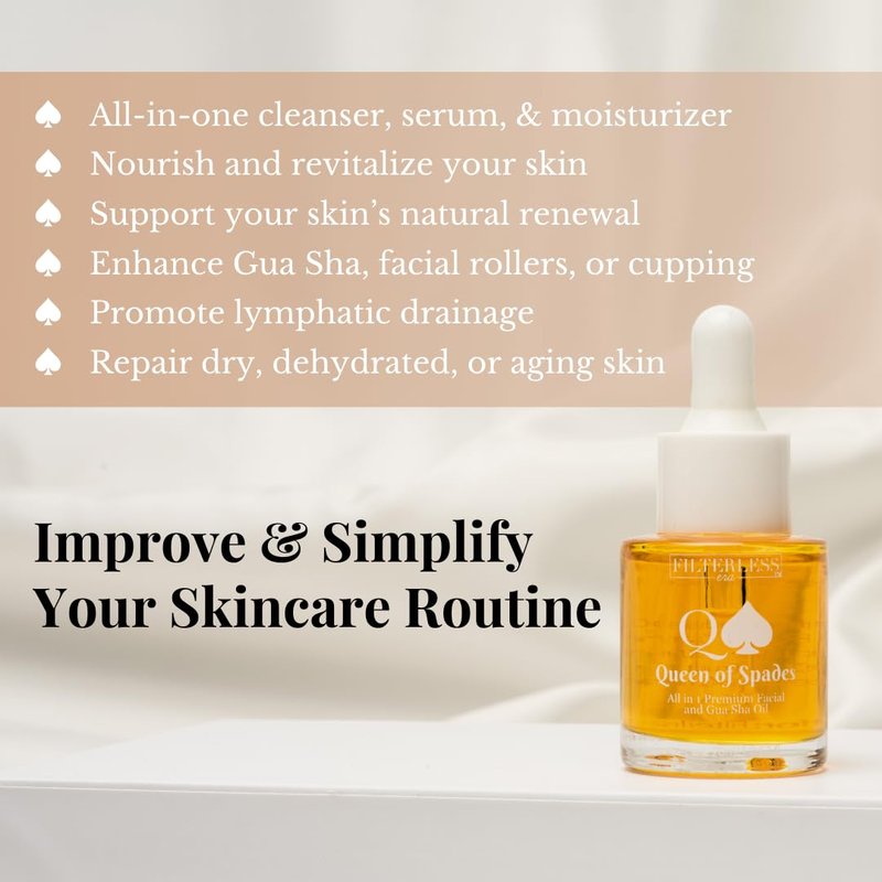 Gua Sha Oil & Serum - Anti-Aging Jojoba, Squalane & Rosehip Blend | All-in-One Moisturizer for Radiant Skin