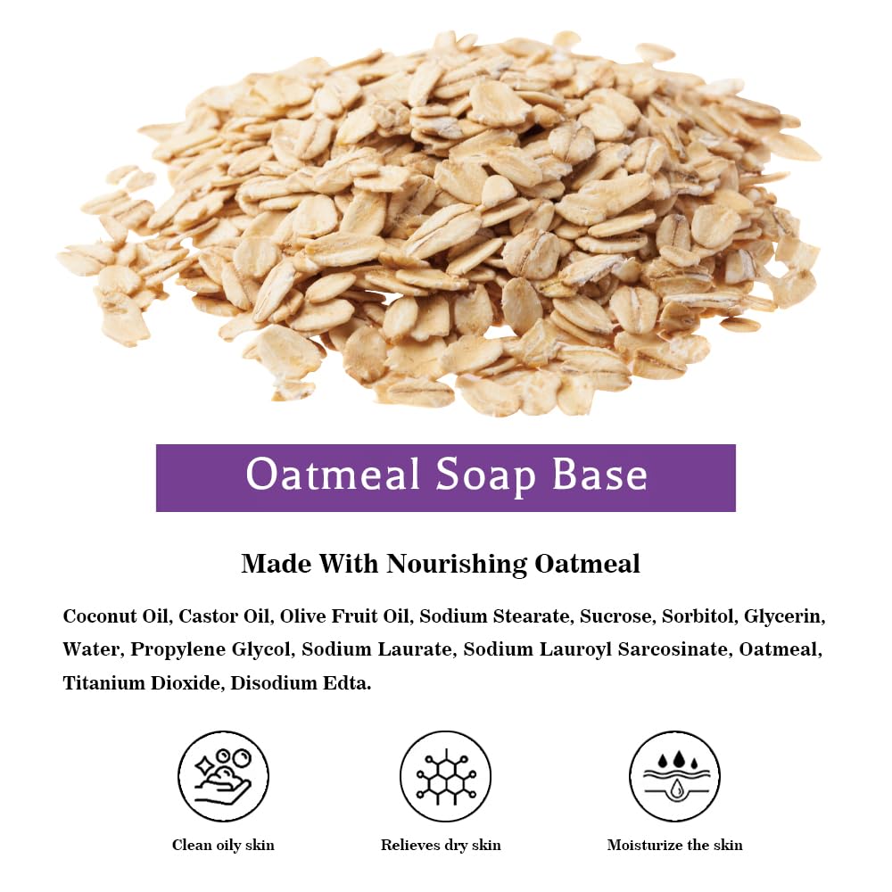 TinMeZor 10LB Oatmeal soap base for DIY Handmade Soap making with Oatmeal Milk, Melt and Pour for Crafting and Making, Vegan, Easy to Cut