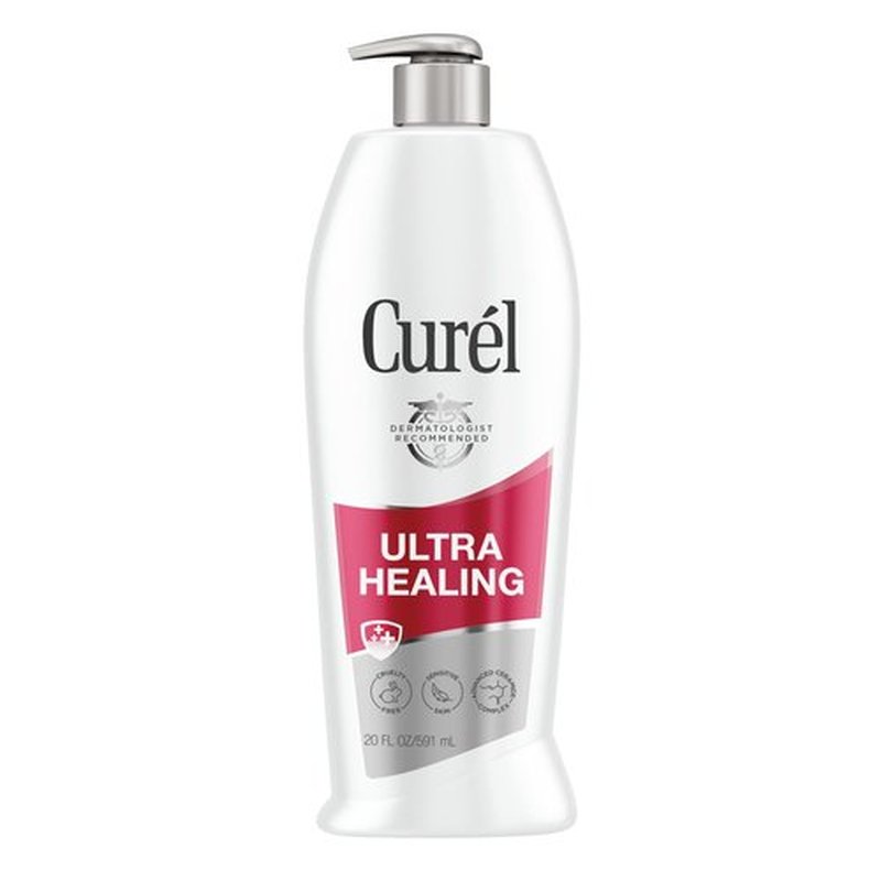 Curel Itch Defense Calming Body Lotion & Ultra Healing Lotion, Hand and Body Moisturizer for Extra Dry Skin, with Advanced Ceramide Complex and Hydrating Agents, for Tight Skin, 20 Ounces