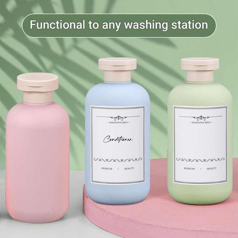 UMETASS 3 PACK Travel Shampoo Bottle, Empty Plastic Squeeze Bottles 6.8oz with Flip Cap, Lotion Container for Toiletries