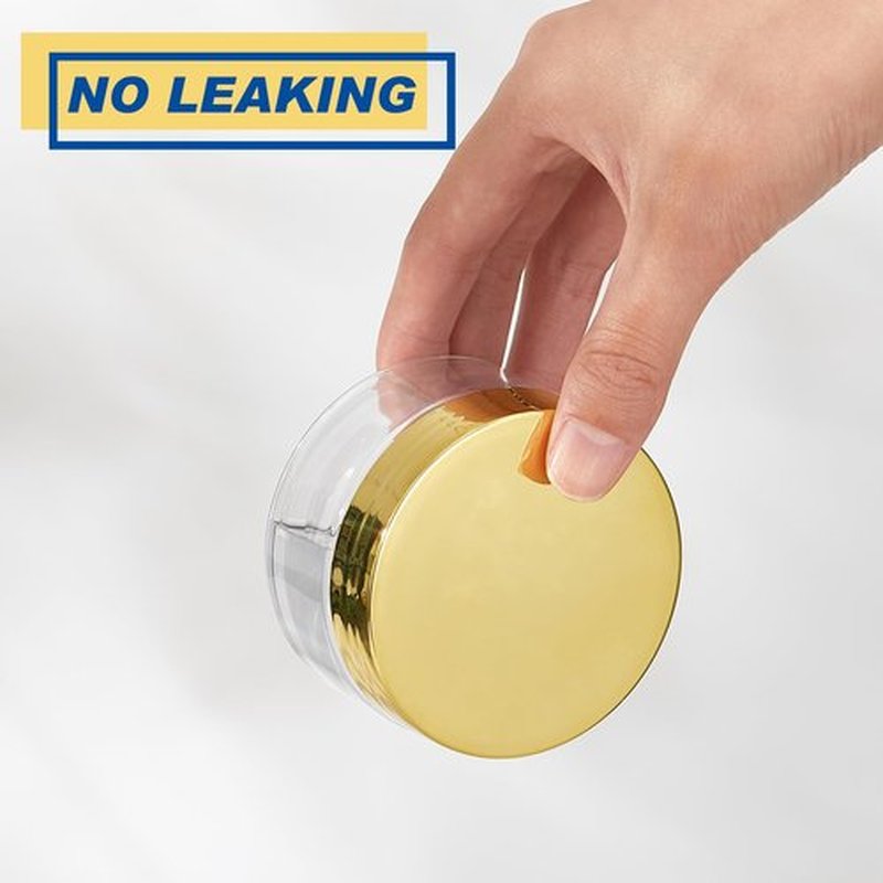 Dandat 24 Pcs Plastic Jars with Lid and Label PET Cosmetic Containers Leak Proof Empty Cosmetic Jars Refillable Storage Travel Jars for Lotion Cream Gel Powder Ointment(Clear with Gold Lid,4 oz)
