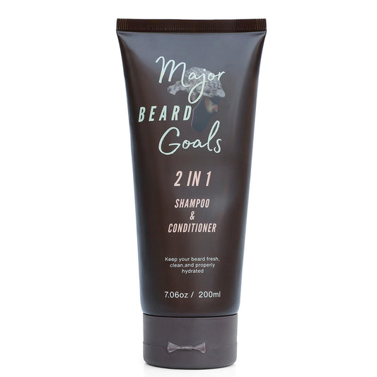 Major Beard Goals: 2-in-1 Beard Wash & Conditioner for Men - Gentle Men’s Shampoo for Beard Care & Growth, Softens, Soothes, Hydrates, & Nourishes Facial Hair, With Natural Ingredients - 7oz