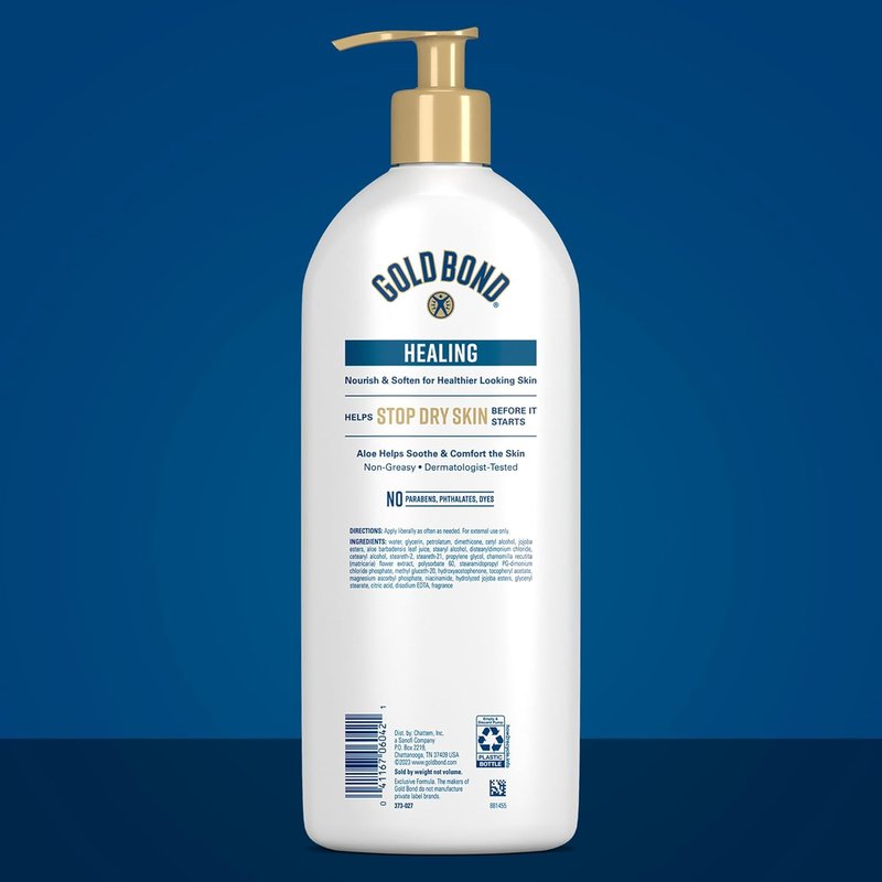 Gold Bond Healing Hydrating Body Lotion - Aloe Moisturizer for Dry Skin | 24-HR Non-Greasy Formula, 24 Oz Pump