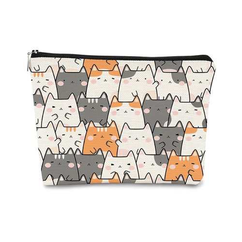 BARPERY Cute Makeup Bag,Cat Makeup Bag,Cat Gifts Makeup Bags,Cosmetic,Bag,Cat Gifts for Women,Travel Makeup Bag,Small Makeup Bag,Makeup Bag Organizer,Cat Mom Mothers Day Gifts