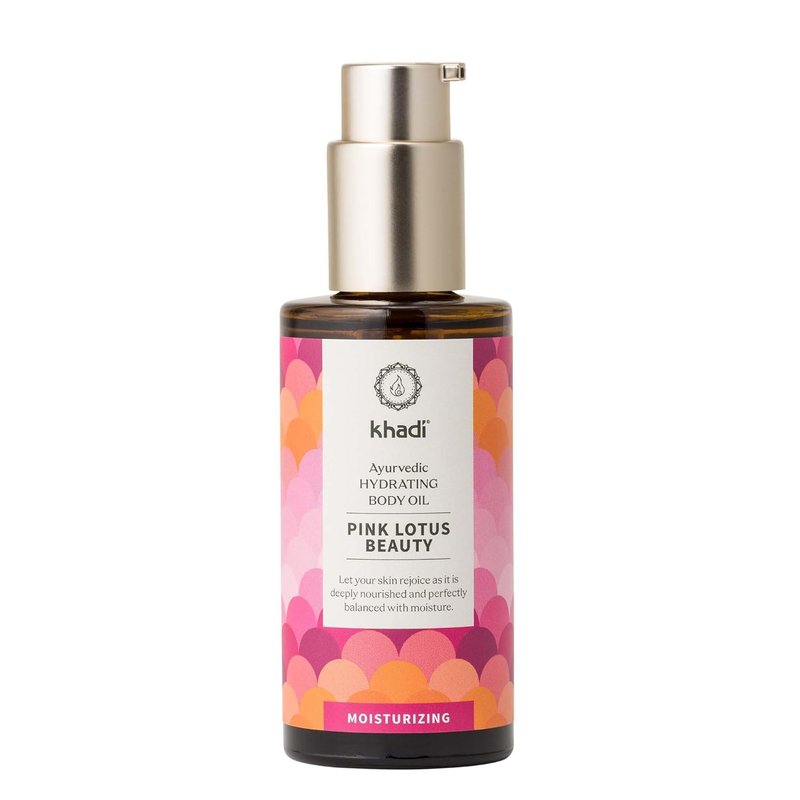 Khadi Pink Lotus Beauty Ayurvedic Body Oil - Hydrating, Balancing & Moisturizing | 3.38 fl oz