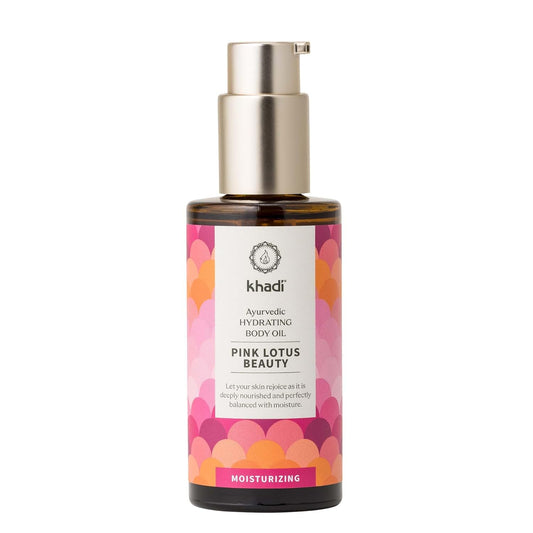 Khadi Pink Lotus Beauty Ayurvedic Body Oil - Hydrating, Balancing & Moisturizing | 3.38 fl oz