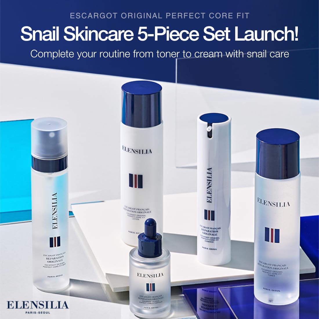 Elensilia Escargot Original Perfect Core Fit Ampoule, 30ml (1.01fl.oz) – Hydrating & Rejuvenating Ampoule for Radiant, Smooth Skin