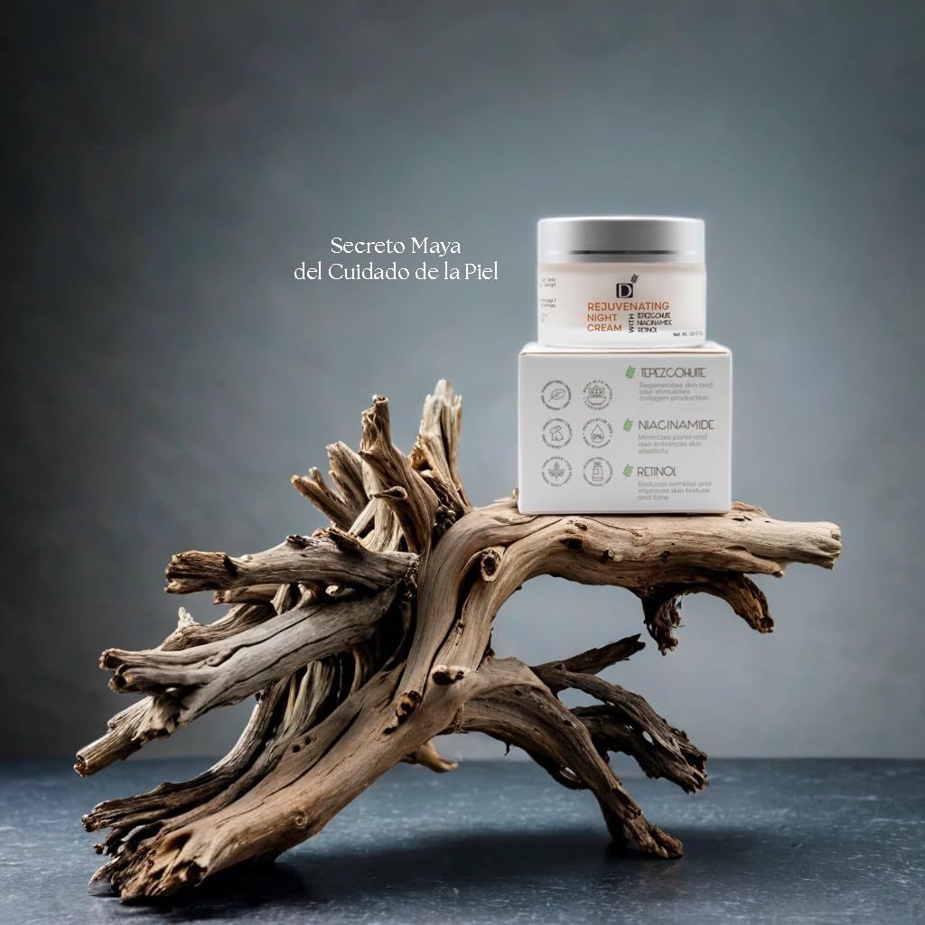 Rejuvenating Facial Night Cream with Retinol, Tepezcohuite, Niacinamide - cruelty-free, vegan, paraben-free silicone-free Mexican Natural skincare ingredients