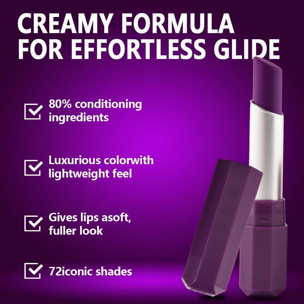 HHLTOH Purple Mauve Matte Lipstick - Pigmented Lip Crayon & Face Paint Stick for Women Everyday Halloween Birthday Party Wear, Younger-Looking Lip Makeup, Labial para fiesta de disfraces 10