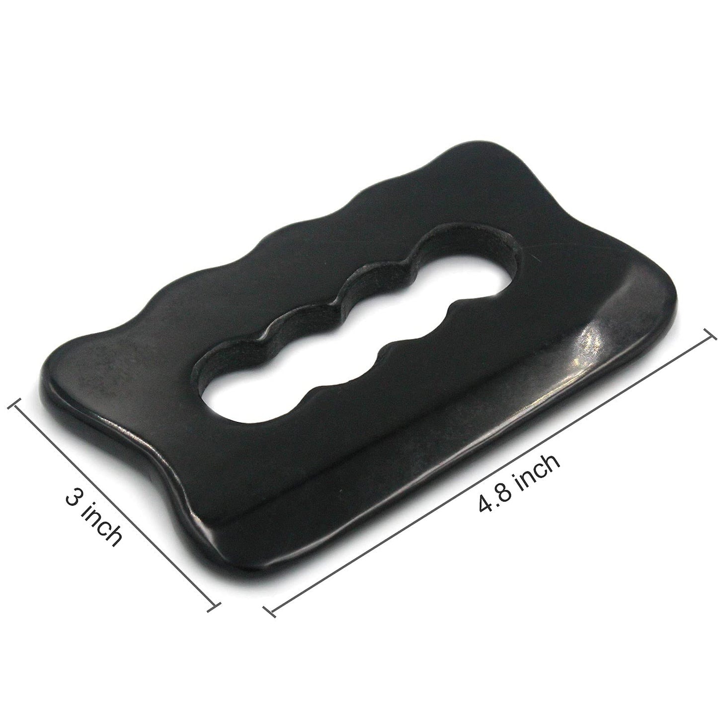 Gihunk Gua Sha Massage Tool, Bian Stone Gua Sha Tool Gua Sha Stone for Soft Tissue Scraping, Used for Back, Legs, Arms, Neck,Shoulder(Black)