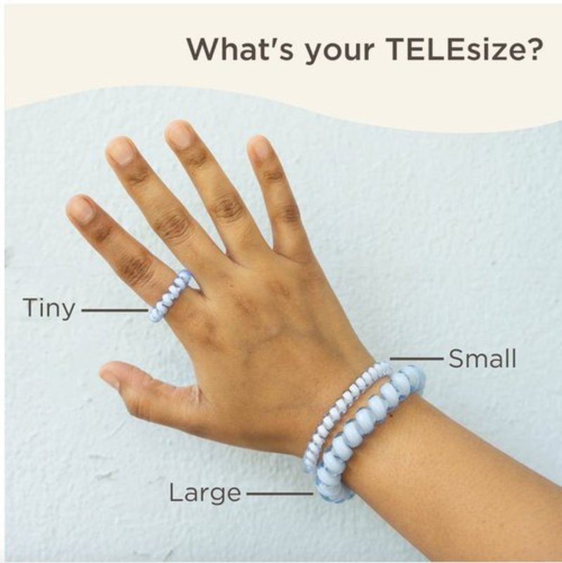 TELETIES - Small Spiral Hair Coils - Holiday Collection - Ponytail Holder Hair Ties for Women - Phone Cord Hair Ties - Strong Grip, No Rip, Water Resistant, No Crease - 3 pack - Talk to the Bow