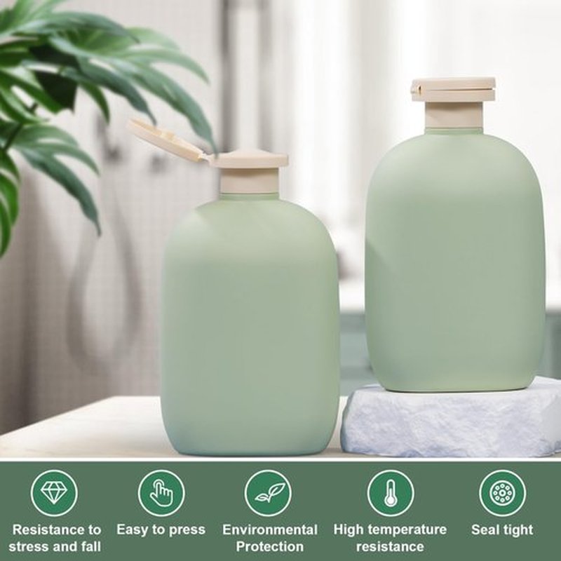 UMETASS 8.8 oz Plastic Travel Shampoo Bottles, Empty Plastic Squeeze Bottles with Flip Cap for Toiletries, Leakage-proof Travel Shampoo and Conditioner Bottles (4 pack, Green)