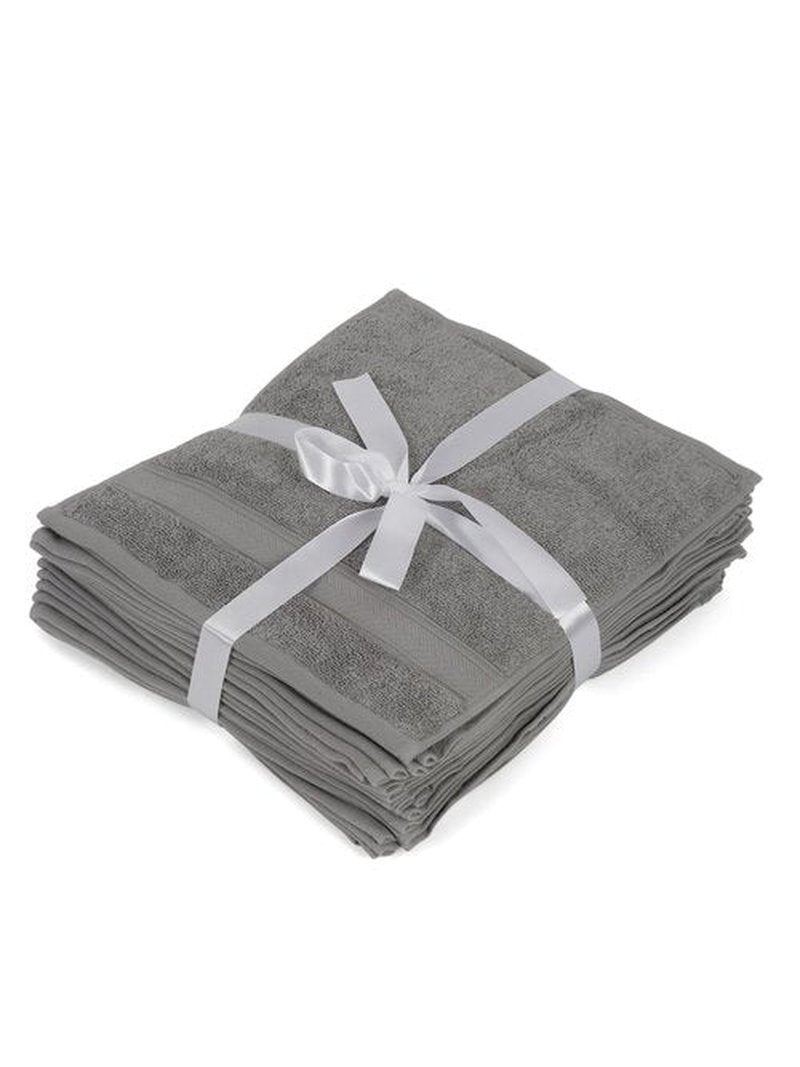 Casa Lino 24 Pack Wash Cloths Set, (12" X12) 100% Cotton wash Cloths, wash Cloths for Your face and Body, Highly Absorbent & fingertip Soft wash Cloths for Your face and Body, Silver