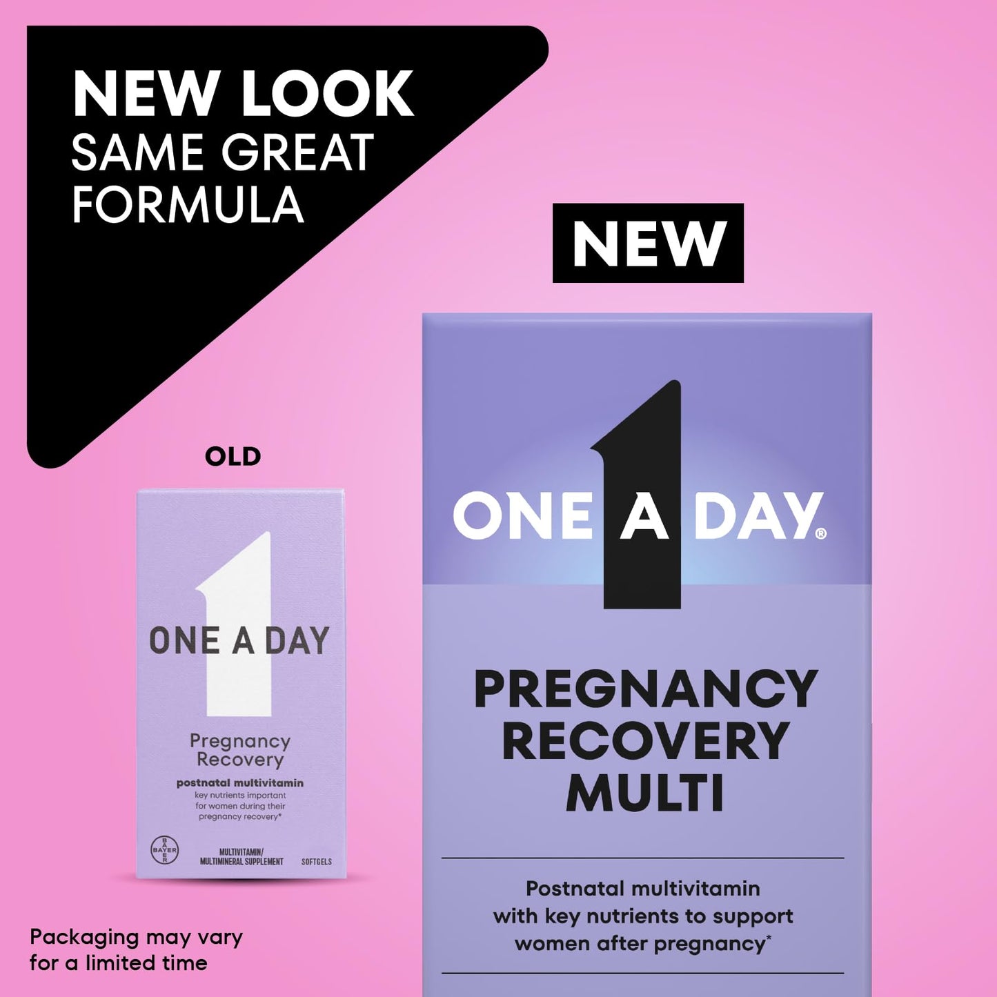 One A Day Postnatal Vitamins for Women, Postnatal Multivitamin with Folic Acid, Omega-3 DHA, B Vitamins, Support Immune Health, Breastfeeding, Post Partum Essential Nutrients for Women, 60 Ct