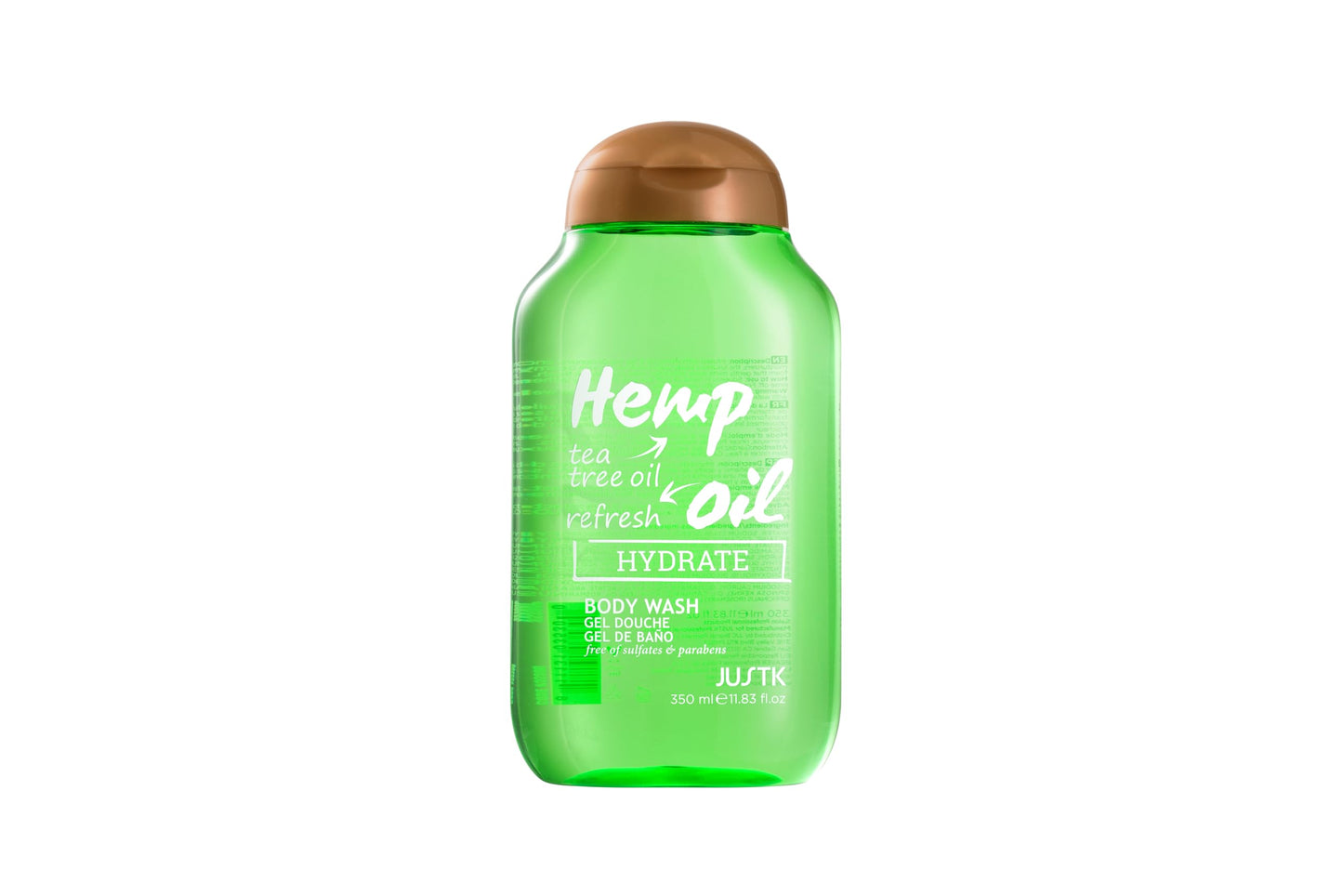 SHAKEBAR Justk Hemp Oil and Tea Tree Oil Body Wash, Tea Tree Body Wash, Natural Plant Formula, Effectively Removes Excess Skin Oil, Suitable for Men and Women