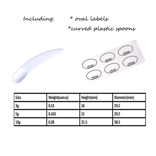 ZEJIA 3 Gram Sample Containers with Lids, 25 Count Tiny Sample Jars, 3ML Makeup Cosmetic Containers for Lip Balms, Lotion, Powder, Beauty Products(Black Lids)