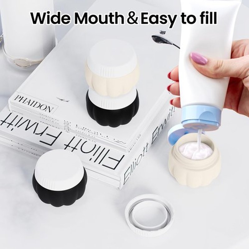Ruinovate Tsa Travel Containers for Toiletries Leak Proof 1OZ, Silicone Travel Jars with Lids for Creams, Mini Travel Bottles for Toiletries Tsa Approved, Lotion Travel Size Containers for Toiletries