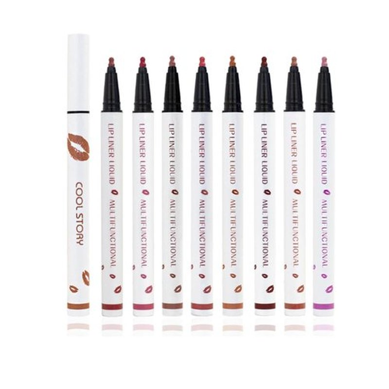 Anokia Cool Story Lip Liner Liquid, Cool Story Lip Liner, Longwear Liquid Lip Liner, Liquid Lipstick & Lip Liner Pencil, 2-in-1 Waterproof Long-Lasting Matte Liquid Lipstick for Women (8PCS, 0.6ml)