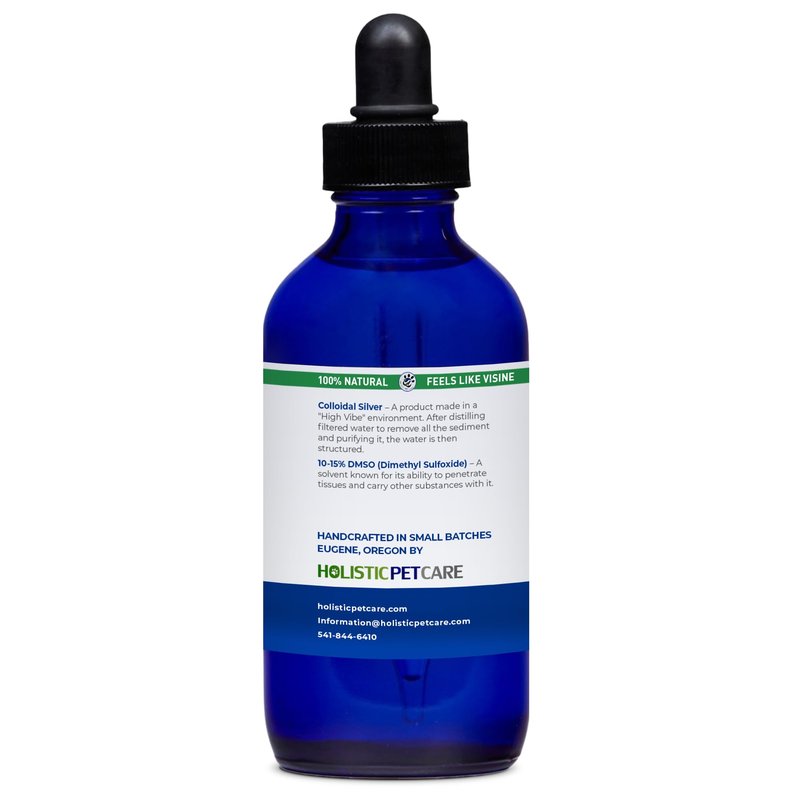 Holistic Pet Care Eye Ulcer Drops – Colloidal Silver with DMSO for Prompt Absorption, for Dogs & Cats Eye Infections, Irritations, Ulcer & Cataract – Great Natural Care Solution for Pet Wellness (4oz)