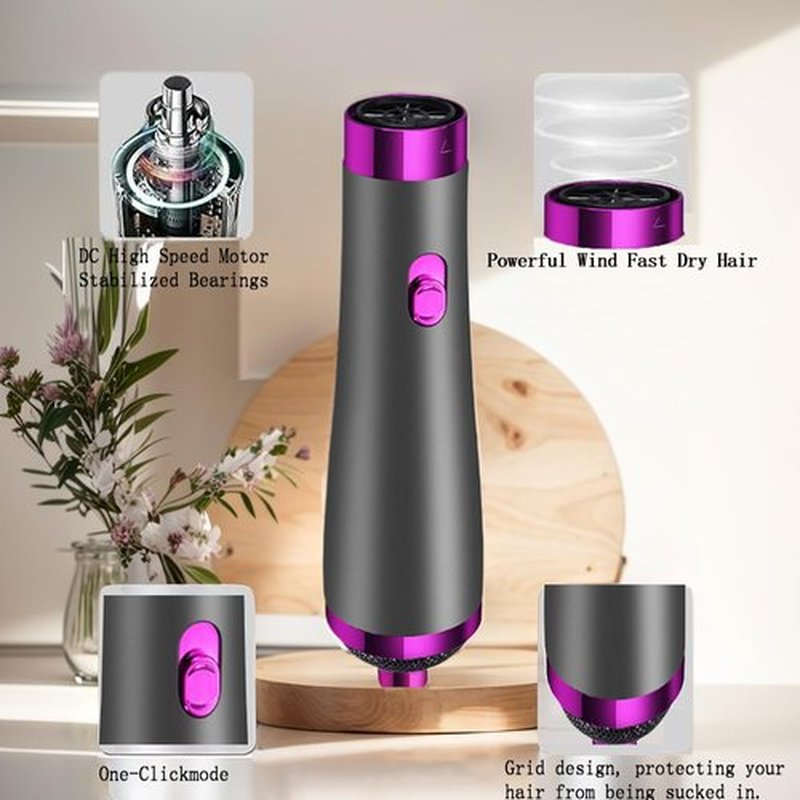 Travel Hair Dryer- 1800W High-Speed Brushless Motor Negative Ionic Blow Dryer for Fast Drying, Low Noise Thermo-Control Hair Dryers with Comb for Salon, Home and Travel. (Purple)