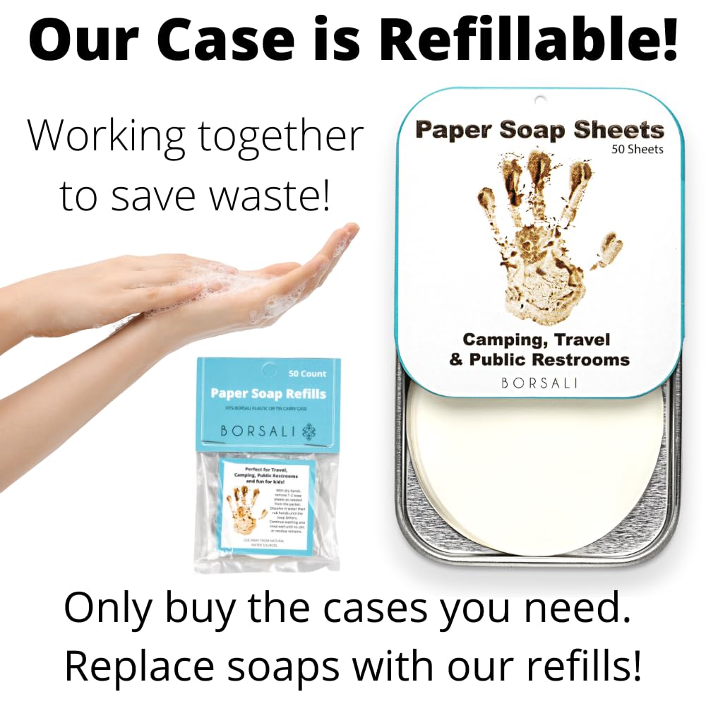 BORSALI Paper Soap Sheets, 50 Sheets - Refill